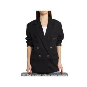 Topshop Double breasted black oversized blazer size 4